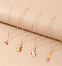 Load image into Gallery viewer, Rainbows, Unicorns, and Stars Kids Necklaces
