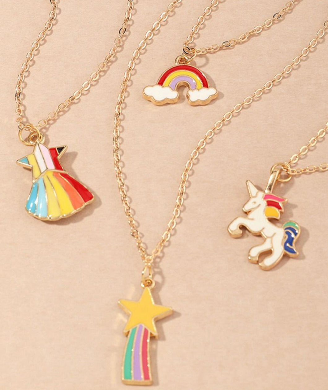 Rainbows, Unicorns, and Stars Kids Necklaces