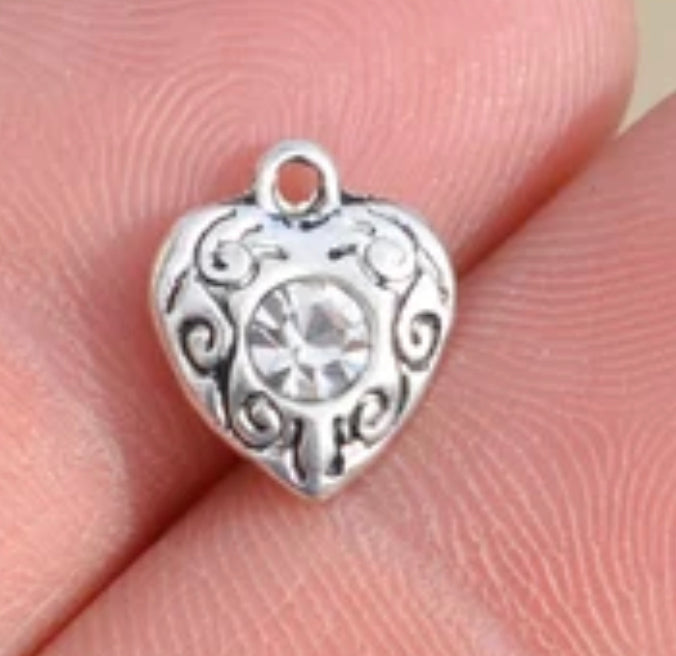 Glass Heart Charm